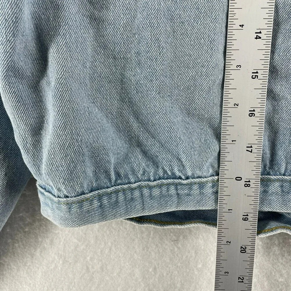 The Style Between Jacket Women's M Blue Button-Up Collared Wash Cropped Denim - Picture 4 of 10